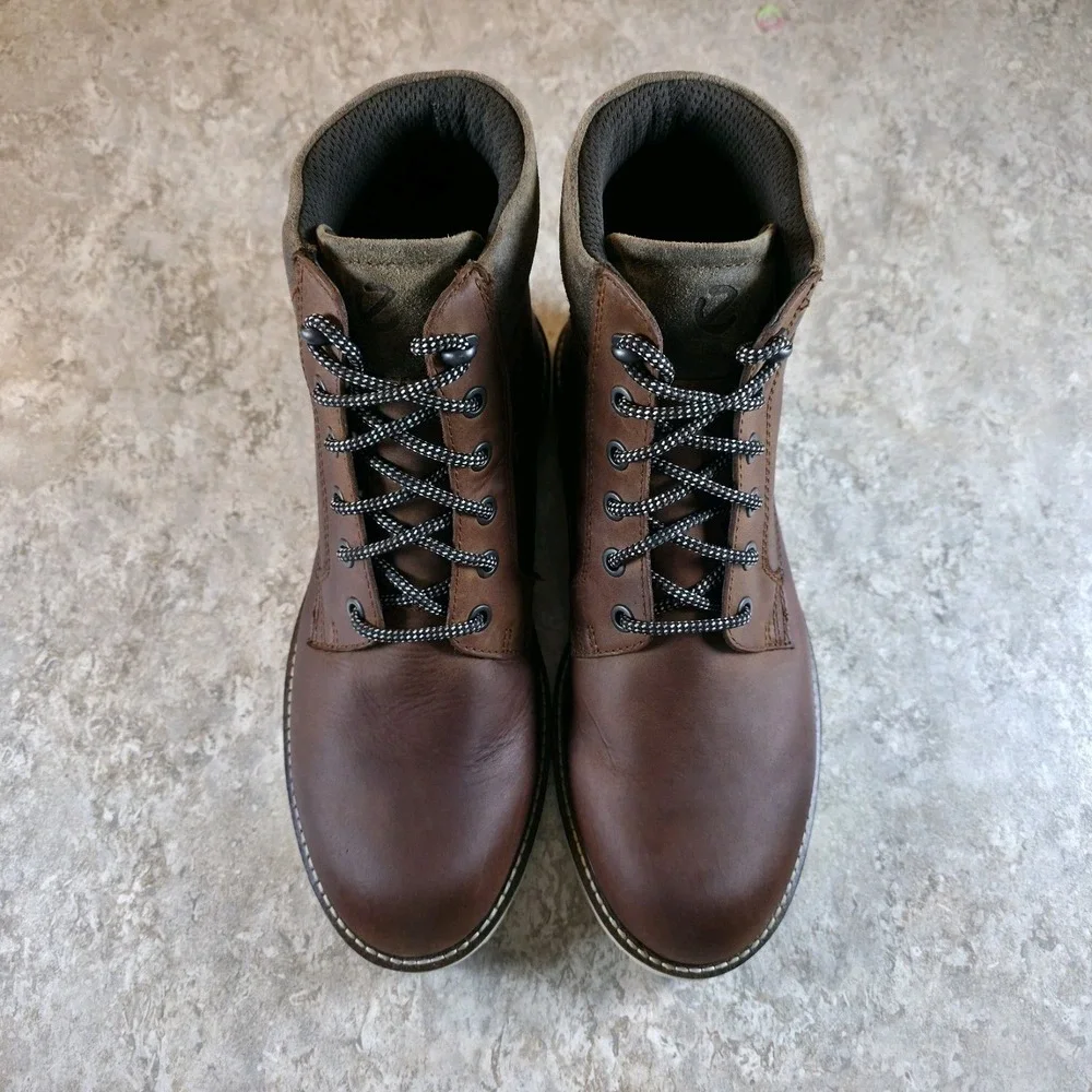 ECCO Mens Jamestown High-Cut Cognac Cocoa Brown Boots Size 9 - 9.5 *Barely Worn